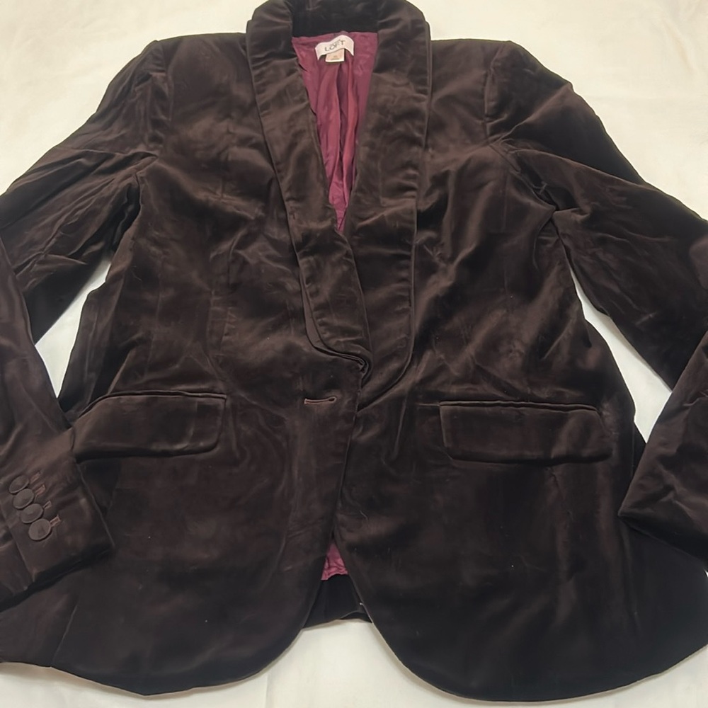 Loft Brown Velvet Blazer size 10